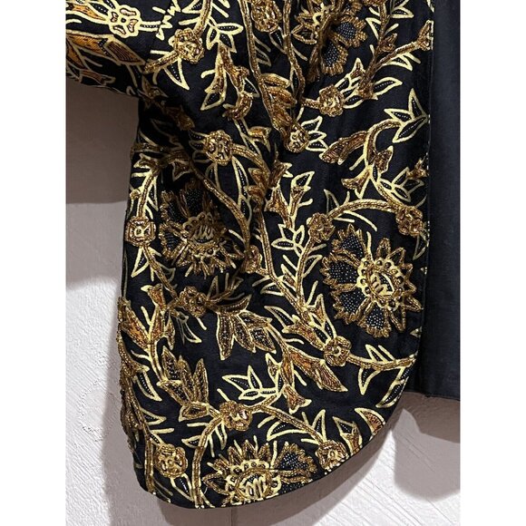 Vintage Passports of Pier 1 Imports jacket Beaded Large Women’s Cropped Floral - Picture 4 of 12